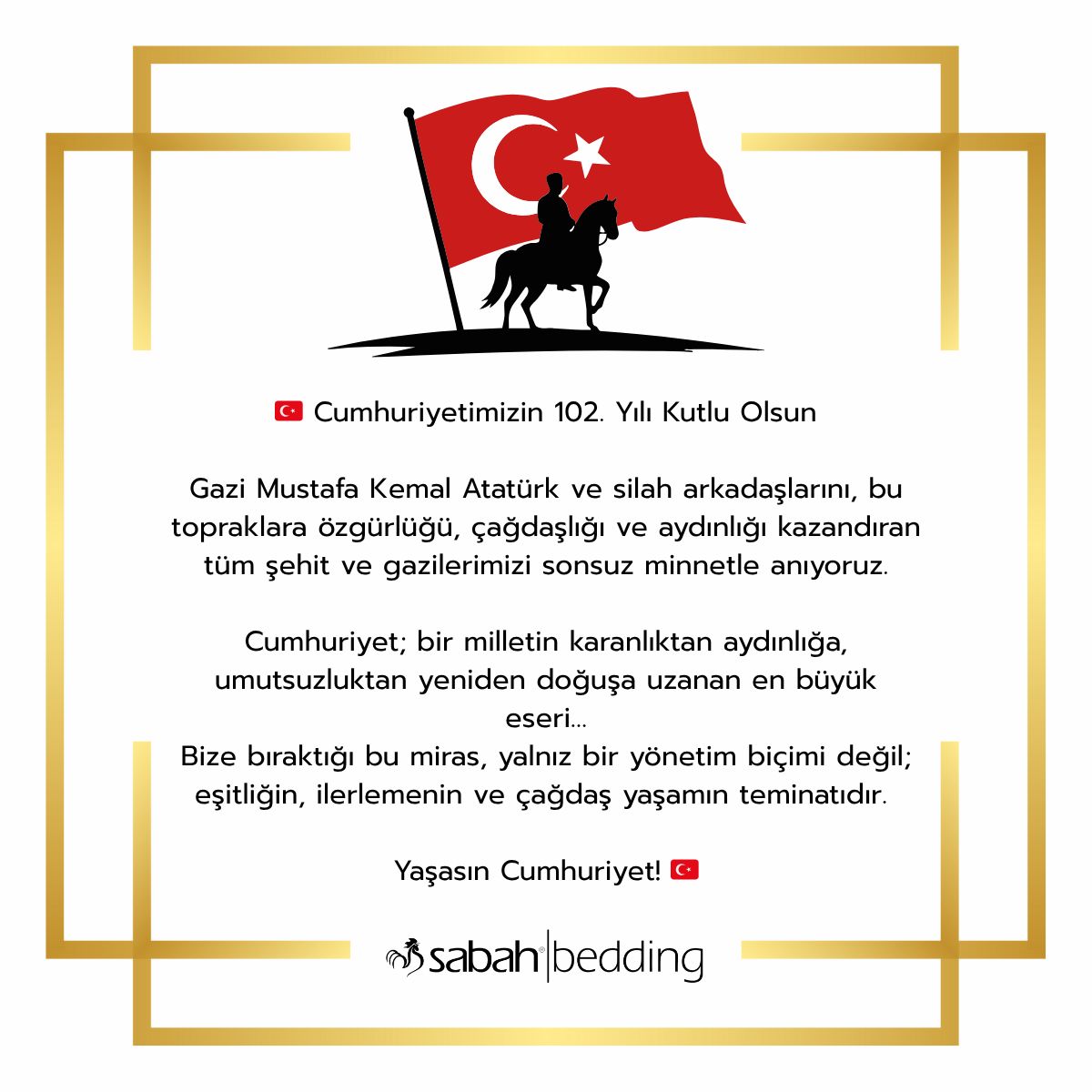 Cumhuriyetimizin 102. yılı kutlu olsun.