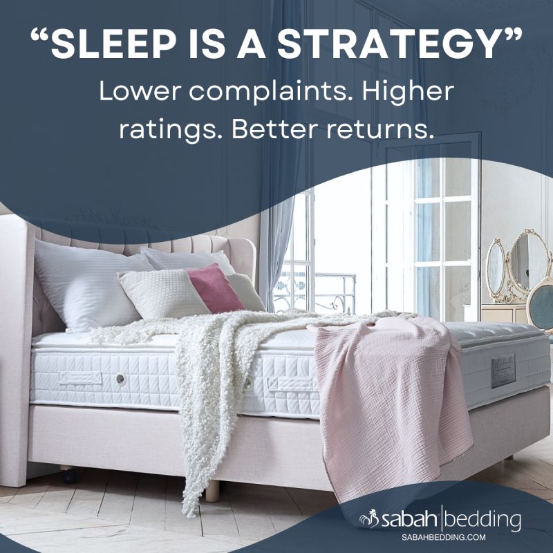 “Sleep Is a Strategy. Lower complaints. Higher ratings. Better returns.”